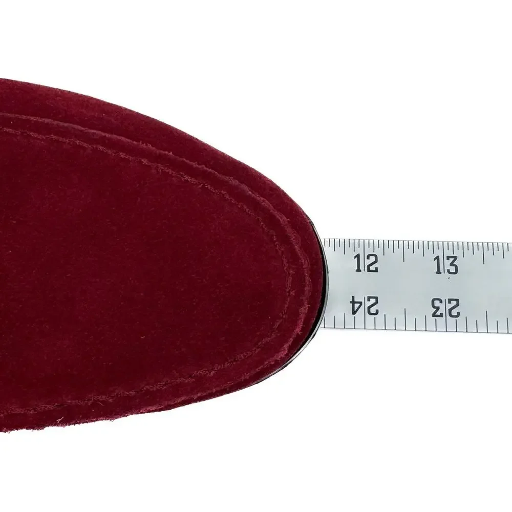 Alfani Sawyer Burgundy Suede Faux‎ Leather Slip On Loafers Sz 10M Comfort Padded